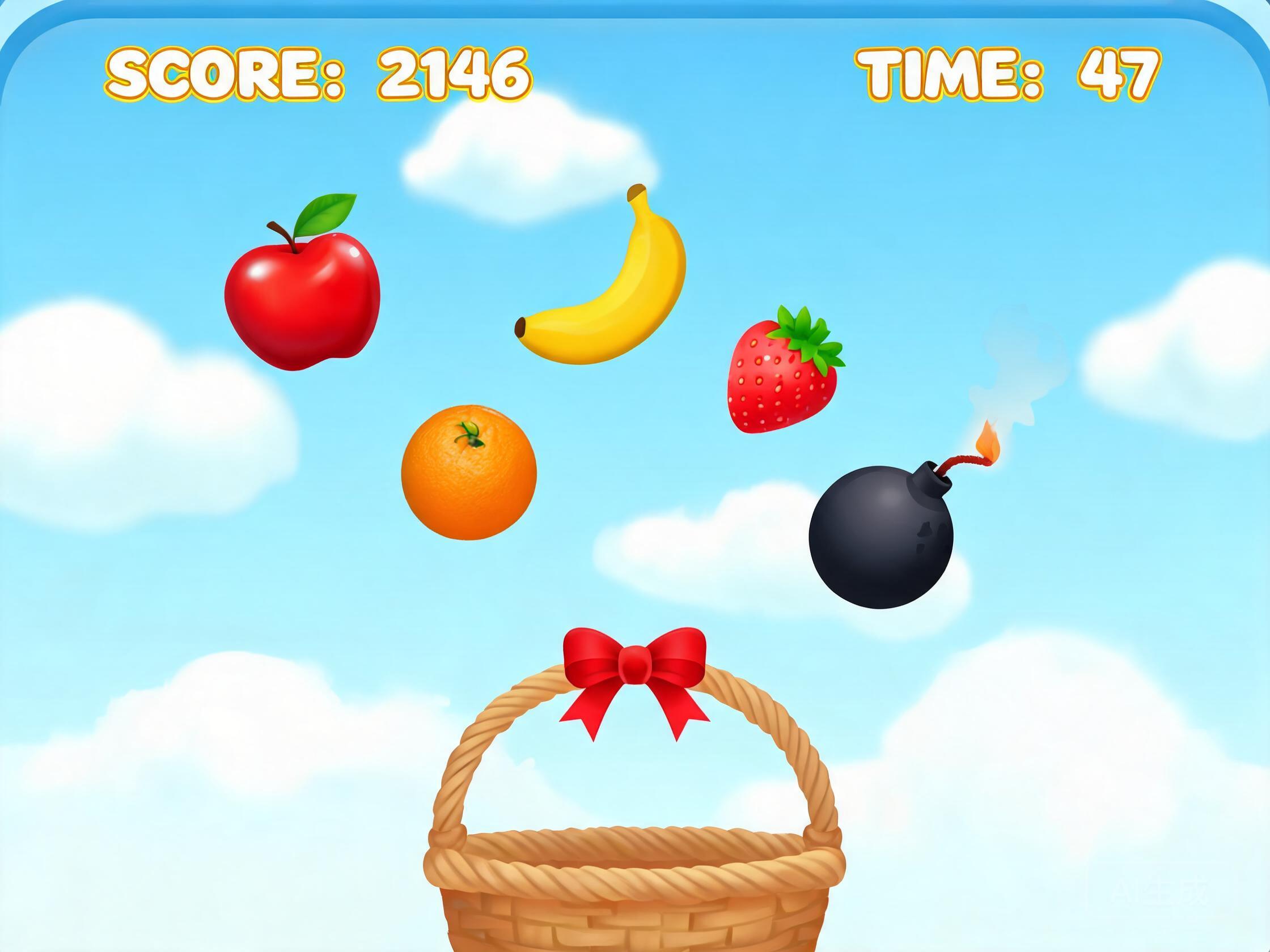 Fruit Catch gameplay screenshot on Amielove